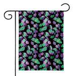 Purple And Green Leaf Pattern Print House Flag