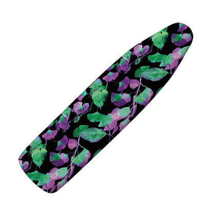 Purple And Green Leaf Pattern Print Ironing Board Cover