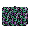 Purple And Green Leaf Pattern Print Laptop Sleeve