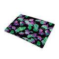 Purple And Green Leaf Pattern Print Pet Cooling Mat Cover