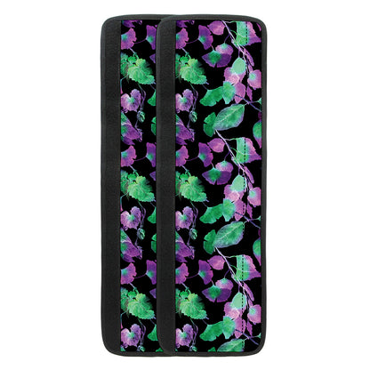 Purple And Green Leaf Pattern Print Refrigerator Handle Covers