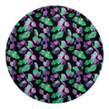 Purple And Green Leaf Pattern Print Round Blanket