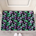 Purple And Green Leaf Pattern Print Rubber Doormat