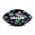 Purple And Green Leaf Pattern Print Rugby Ball