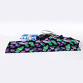 Purple And Green Leaf Pattern Print Sports Towel