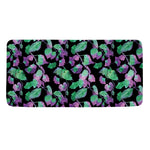 Purple And Green Leaf Pattern Print Towel