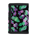 Purple And Green Leaf Pattern Print Trifold Wallet