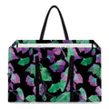 Purple And Green Leaf Pattern Print Utility Tote Bag