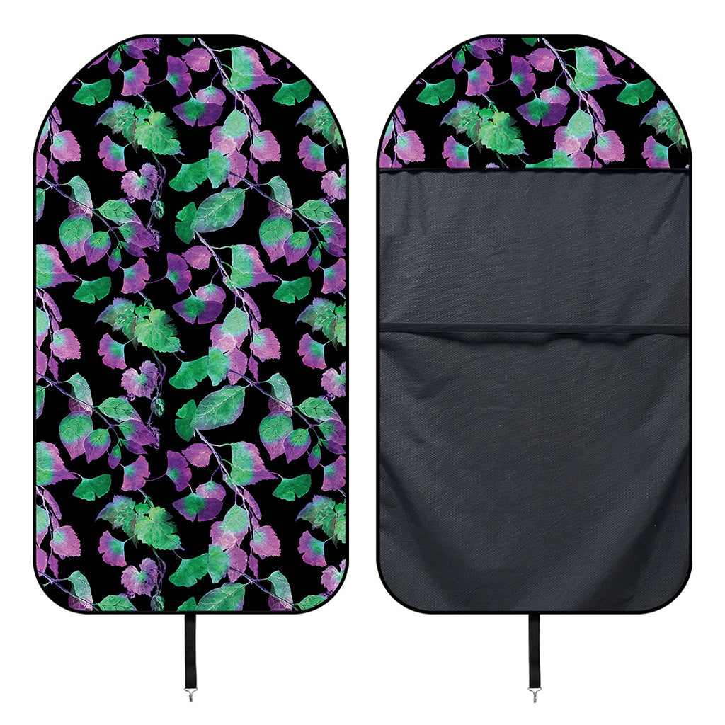 Purple And Green Leaf Pattern Print Waterproof Car Seat Cover