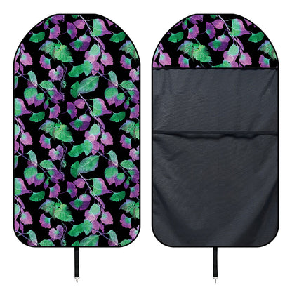 Purple And Green Leaf Pattern Print Waterproof Car Seat Cover