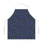Purple And Green Leopard Pattern Print Adjustable Apron