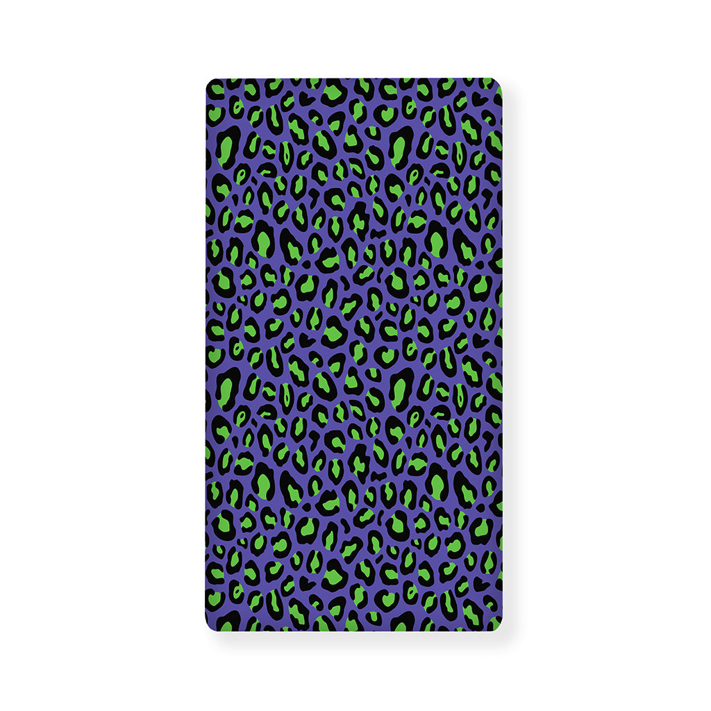 Purple And Green Leopard Pattern Print Baby Crib Sheet