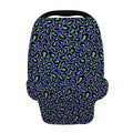 Purple And Green Leopard Pattern Print Baby Seat Cover