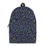 Purple And Green Leopard Pattern Print Backpack