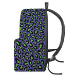 Purple And Green Leopard Pattern Print Backpack