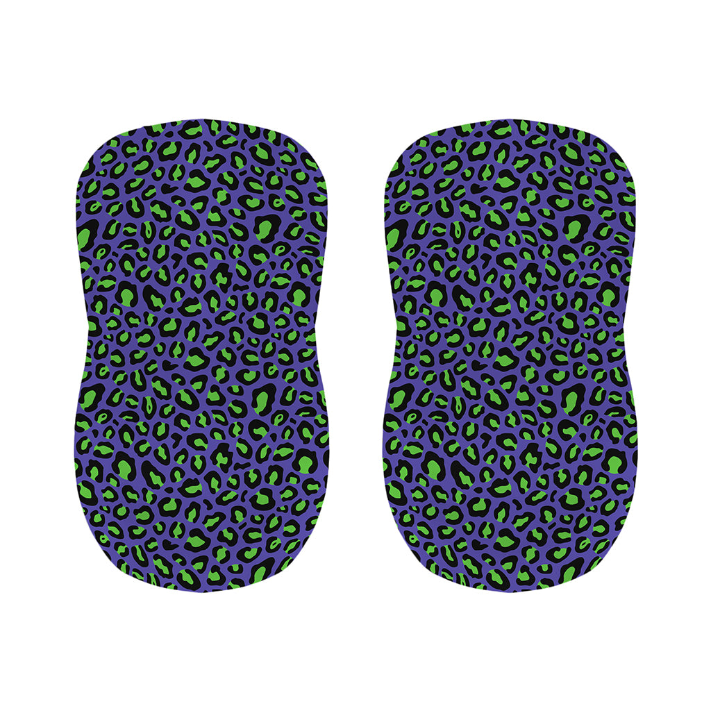 Purple And Green Leopard Pattern Print Bar Stool Covers