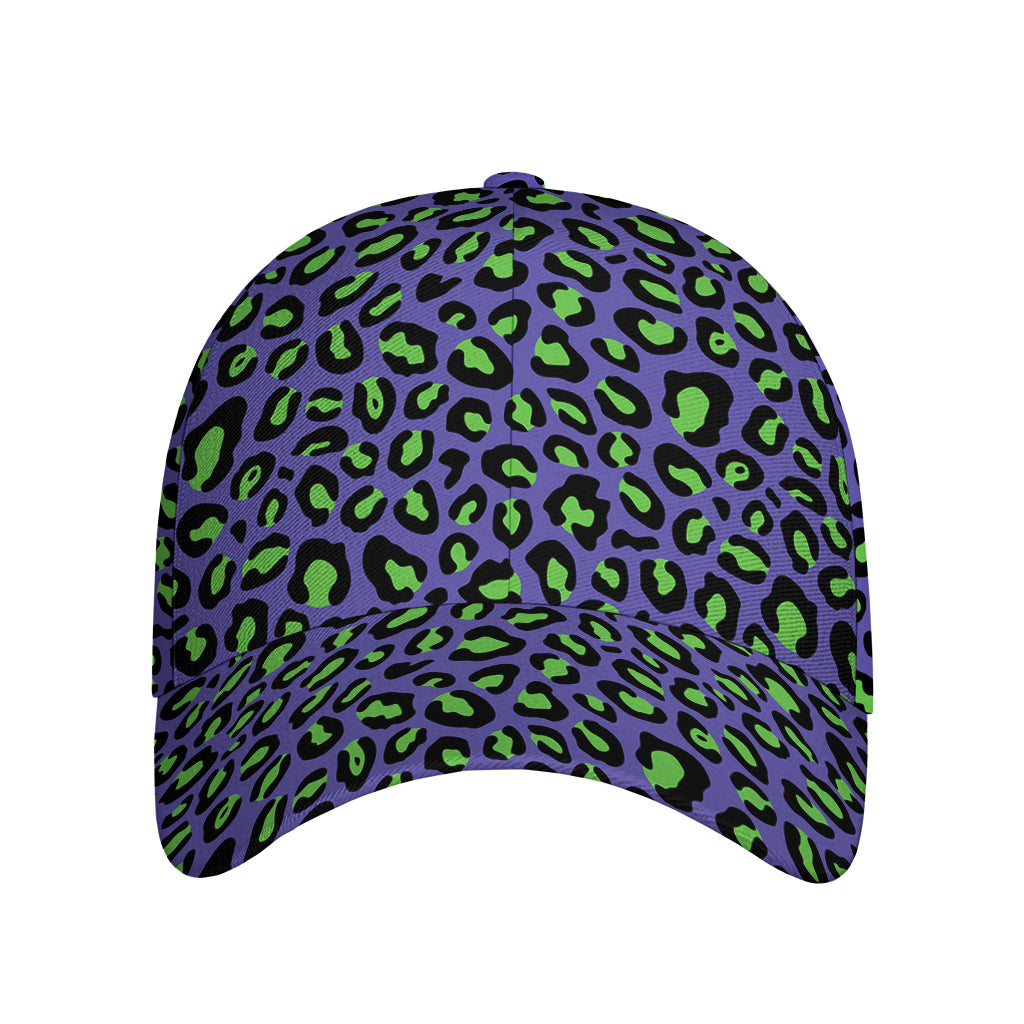 Purple And Green Leopard Pattern Print Baseball Cap