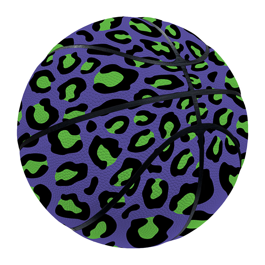 Purple And Green Leopard Pattern Print Basketball