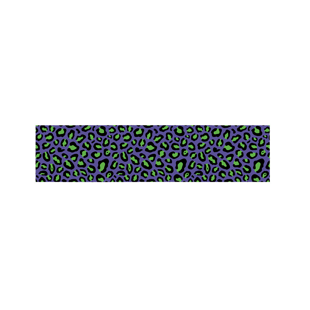 Purple And Green Leopard Pattern Print Bed Runner