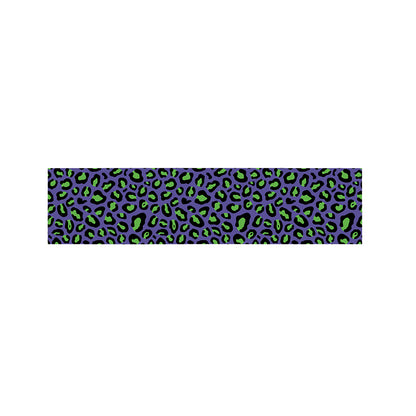 Purple And Green Leopard Pattern Print Bed Runner