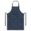 Purple And Green Leopard Pattern Print Bib Apron With Pocket