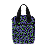 Purple And Green Leopard Pattern Print Bible Tote Bag