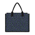 Purple And Green Leopard Pattern Print Canvas Tote Bag