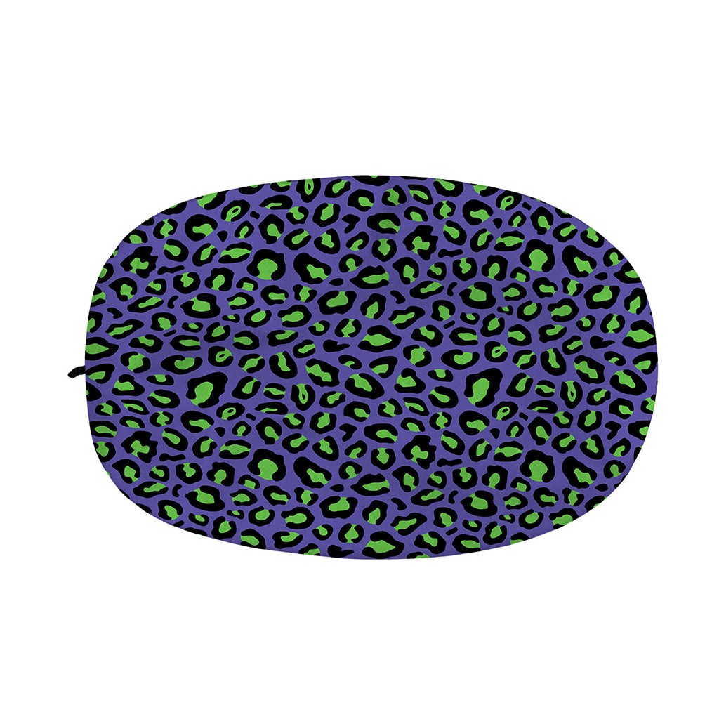 Purple And Green Leopard Pattern Print Car Side Mirror Covers