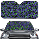 Purple And Green Leopard Pattern Print Car Windshield Sun Shade