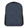 Purple And Green Leopard Pattern Print Casual Backpack