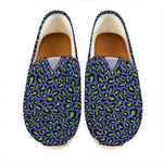Purple And Green Leopard Pattern Print Casual Shoes