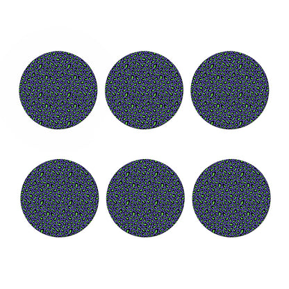 Purple And Green Leopard Pattern Print Coaster Set