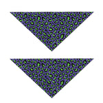 Purple And Green Leopard Pattern Print Dog Bandana