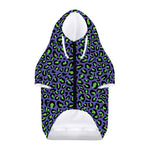 Purple And Green Leopard Pattern Print Dog Zip Up Hoodie