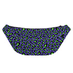 Purple And Green Leopard Pattern Print Fanny Pack