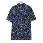 Purple And Green Leopard Pattern Print Hawaiian Shirt