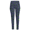 Purple And Green Leopard Pattern Print High-Waisted Pocket Leggings