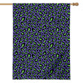 Purple And Green Leopard Pattern Print House Flag