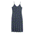 Purple And Green Leopard Pattern Print Jersey Midi Cami Dress
