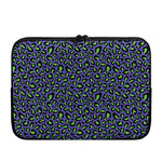 Purple And Green Leopard Pattern Print Laptop Sleeve