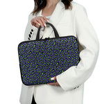 Purple And Green Leopard Pattern Print Laptop Sleeve With Handle