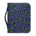 Purple And Green Leopard Pattern Print Leather Bible Cover