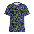 Purple And Green Leopard Pattern Print Men's Athletic T-Shirt
