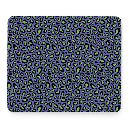 Purple And Green Leopard Pattern Print Mouse Pad