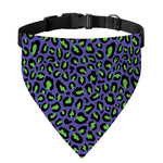 Purple And Green Leopard Pattern Print Over The Collar Dog Bandana