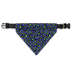 Purple And Green Leopard Pattern Print Over The Collar Dog Bandana