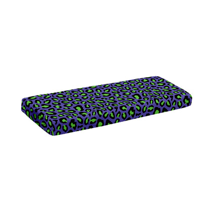 Purple And Green Leopard Pattern Print Piano Keyboard Cover