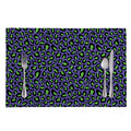 Purple And Green Leopard Pattern Print Placemat