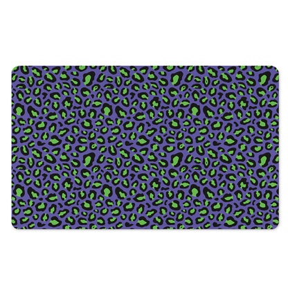 Purple And Green Leopard Pattern Print Polyester Doormat
