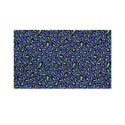 Purple And Green Leopard Pattern Print Polyester Flag